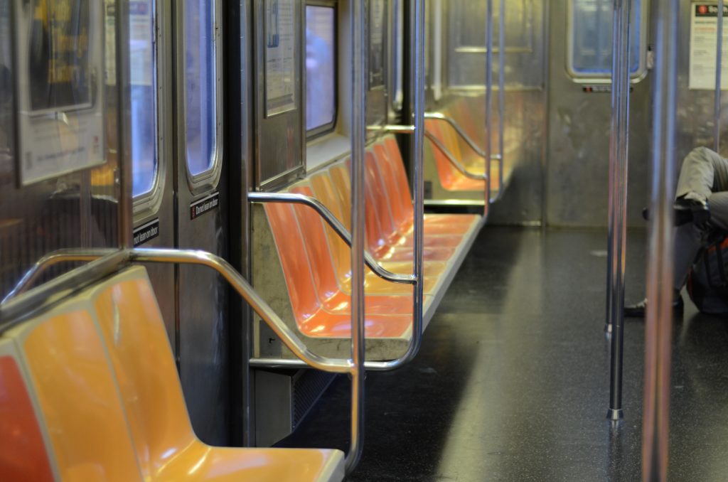 Unusually empty subway NYC