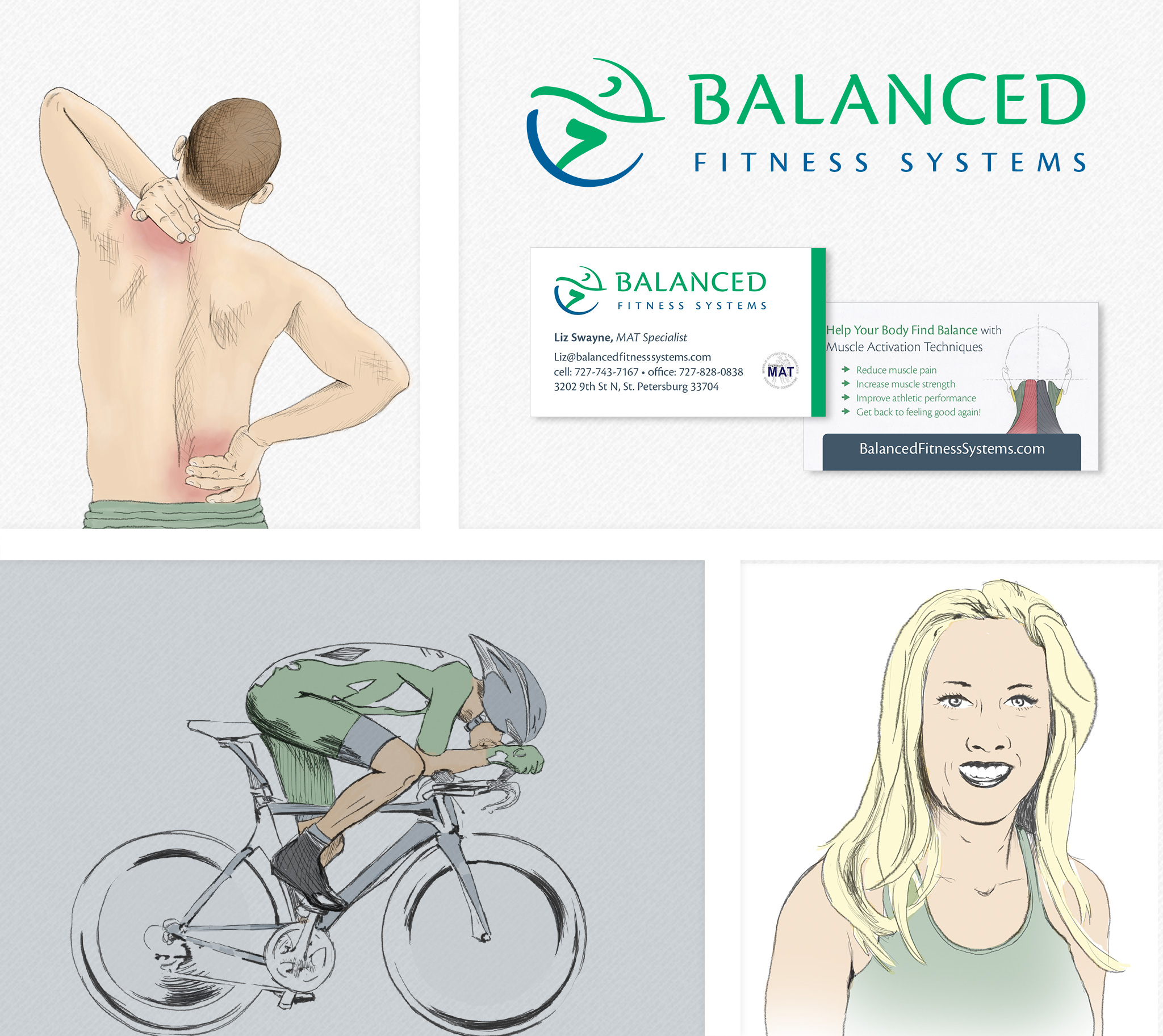 Balanced Fitness Systems Illustration and Branding Showcase